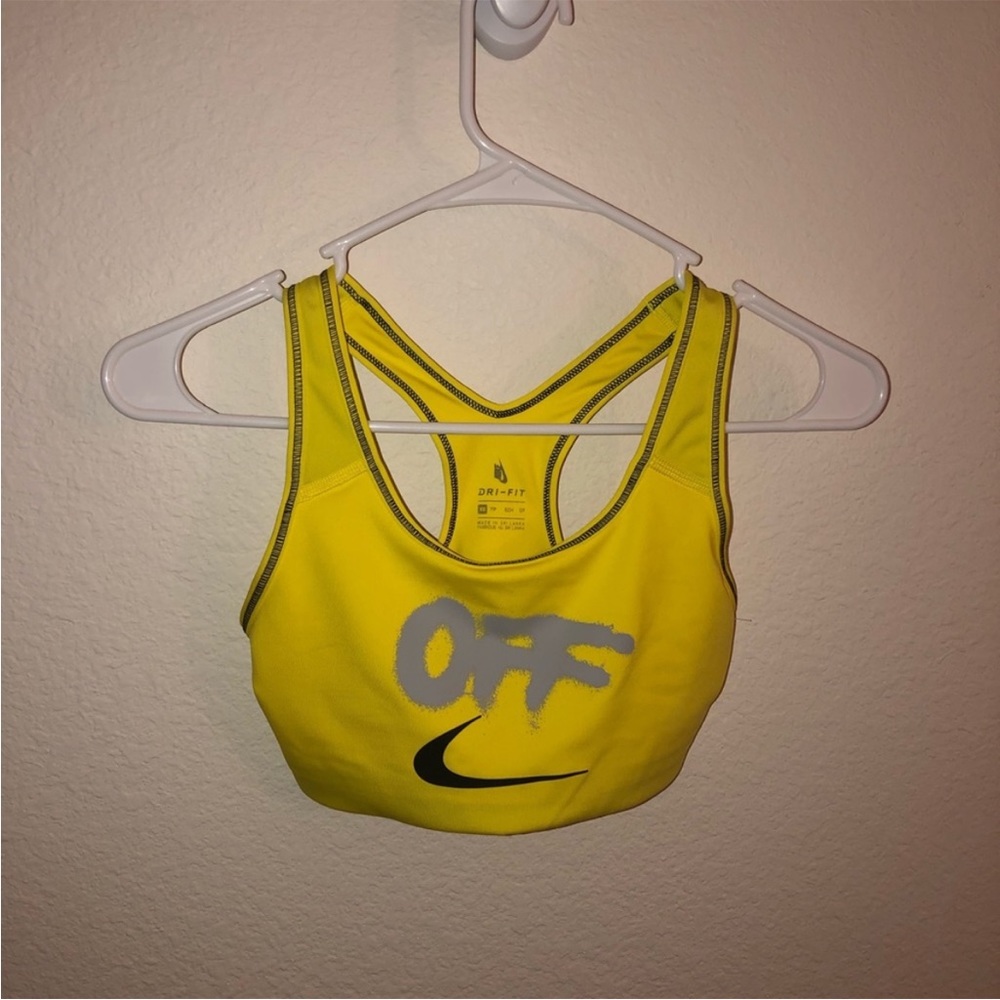 Off-White Yellow Logo Sports Crop Top - Picture 4 of 4